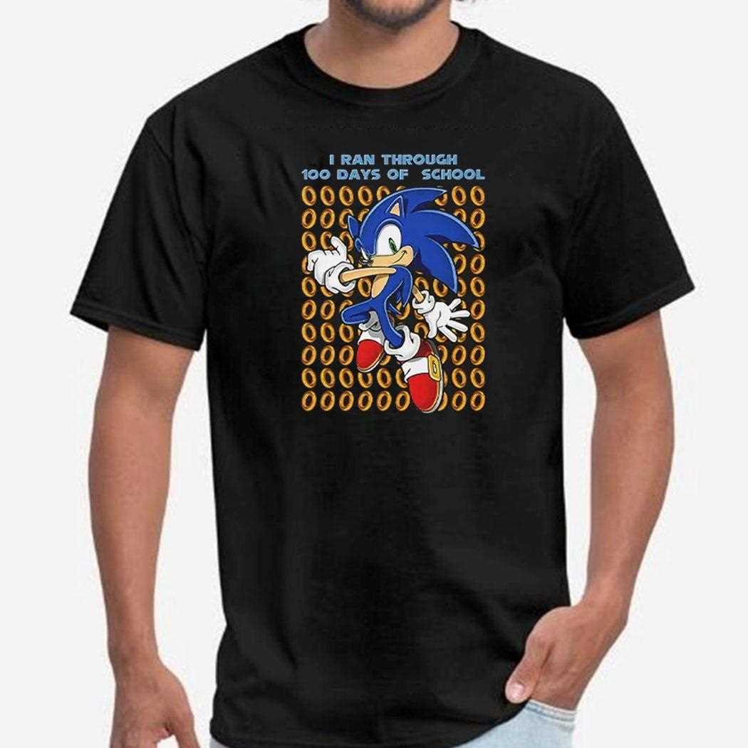 Sonic The Hedgehog I Ran Through 100 Days Of School Shirt