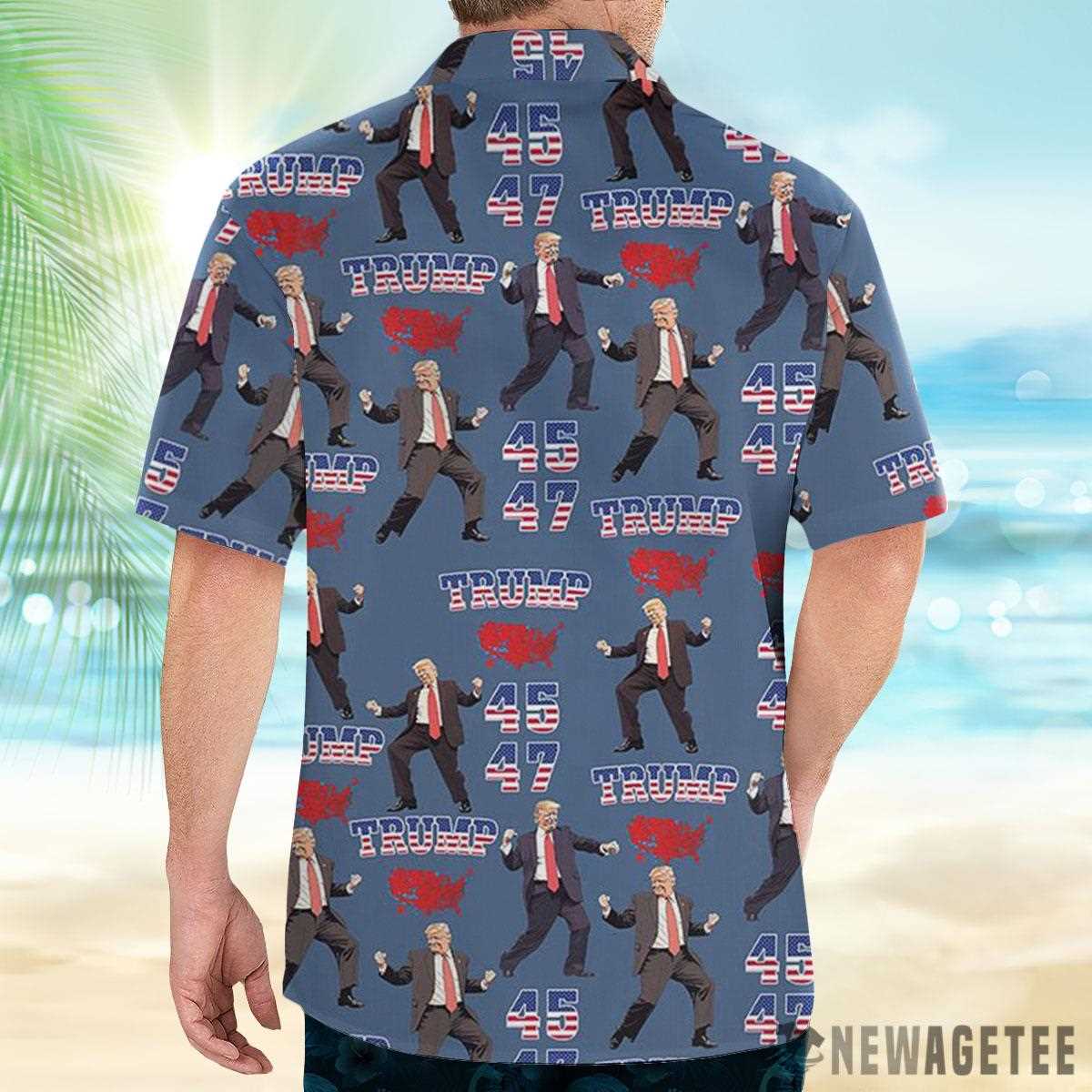 Trump 45-47 Us Presidential Hawaiian Shirt Beach Shorts