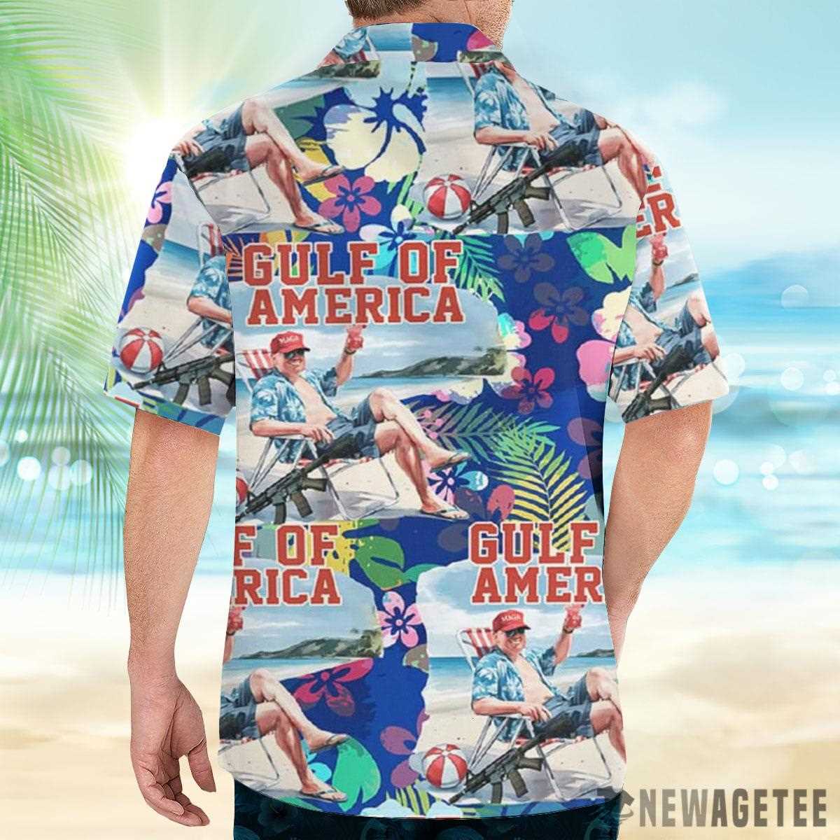 Trump Gulf Of America Summer Beach Hawaiian Shirt Shorts
