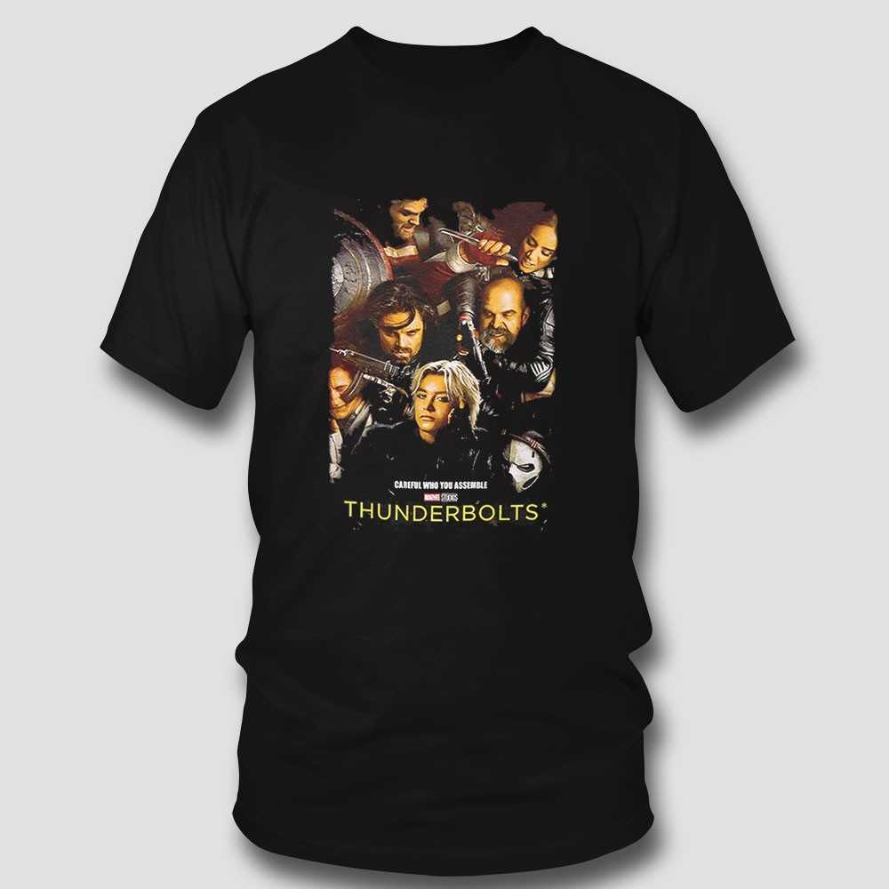 Marvel Thunderbolts Careful Who You Assemble Poster Shirt Marvel Thunderbolts Careful Who You Assemble Poster Shirt