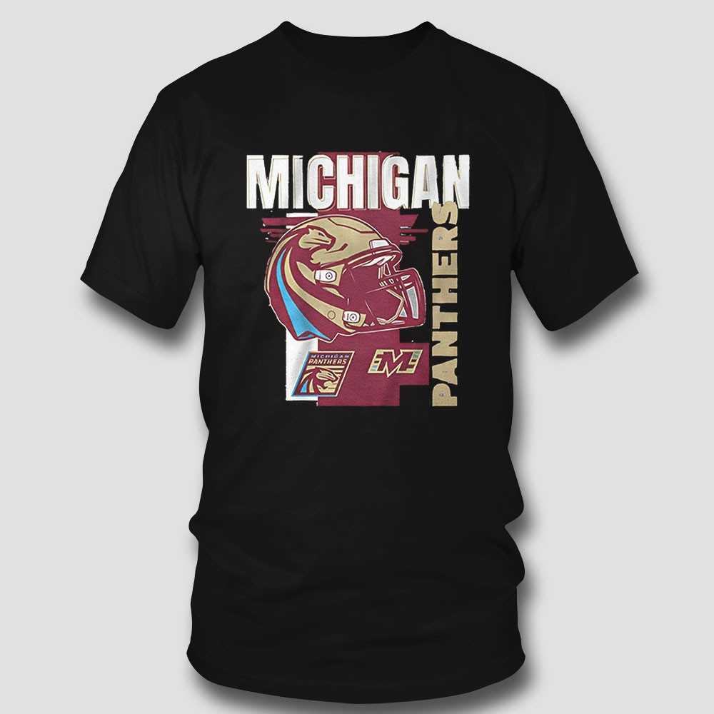 Michigan Panthers Ufl Football Helmet Frame Shirt Michigan Panthers Ufl Football Helmet Frame Shirt