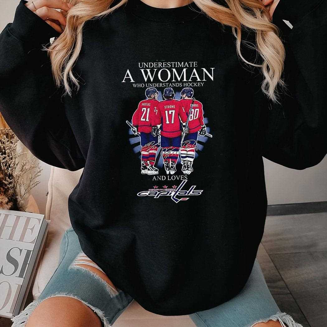 Never Underestimate A Woman Who Loves Hockey Washington Capitals Fan Shirt Never Underestimate A Woman Who Loves Hockey Washington Capitals Fan Shirt