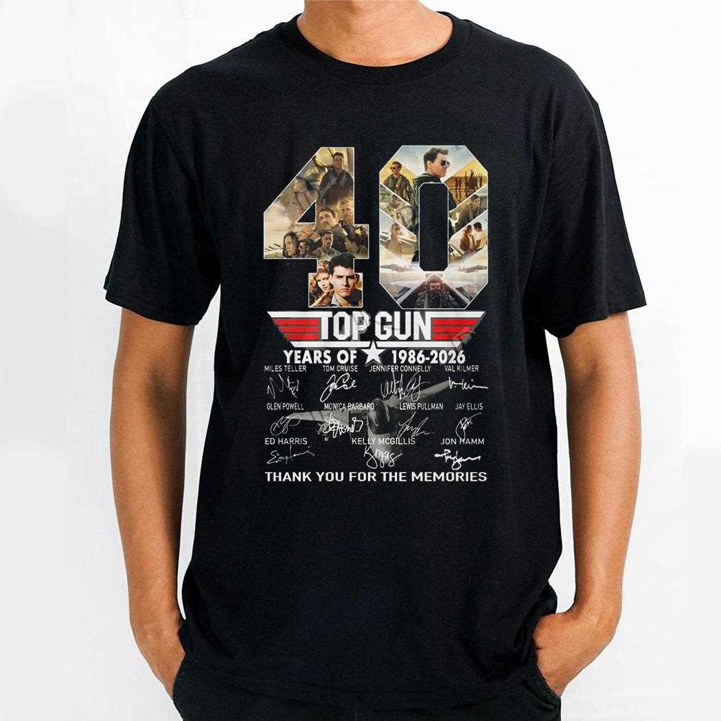 Top Gun 40 Years Of 1986 2026 Thank You For The Memories Shirt