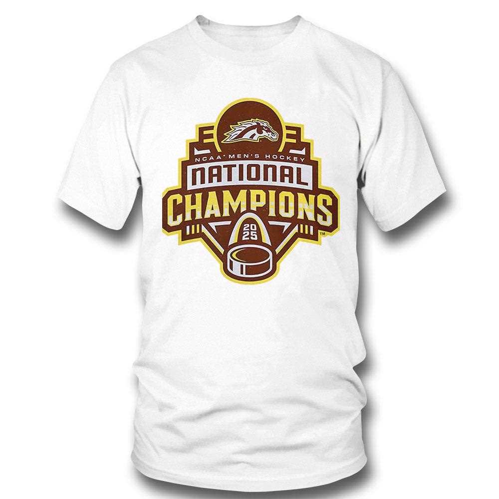 Western Michigan Broncos 2025 Ncaa Frozen Four Mens Ice Hockey National Champions Shirt