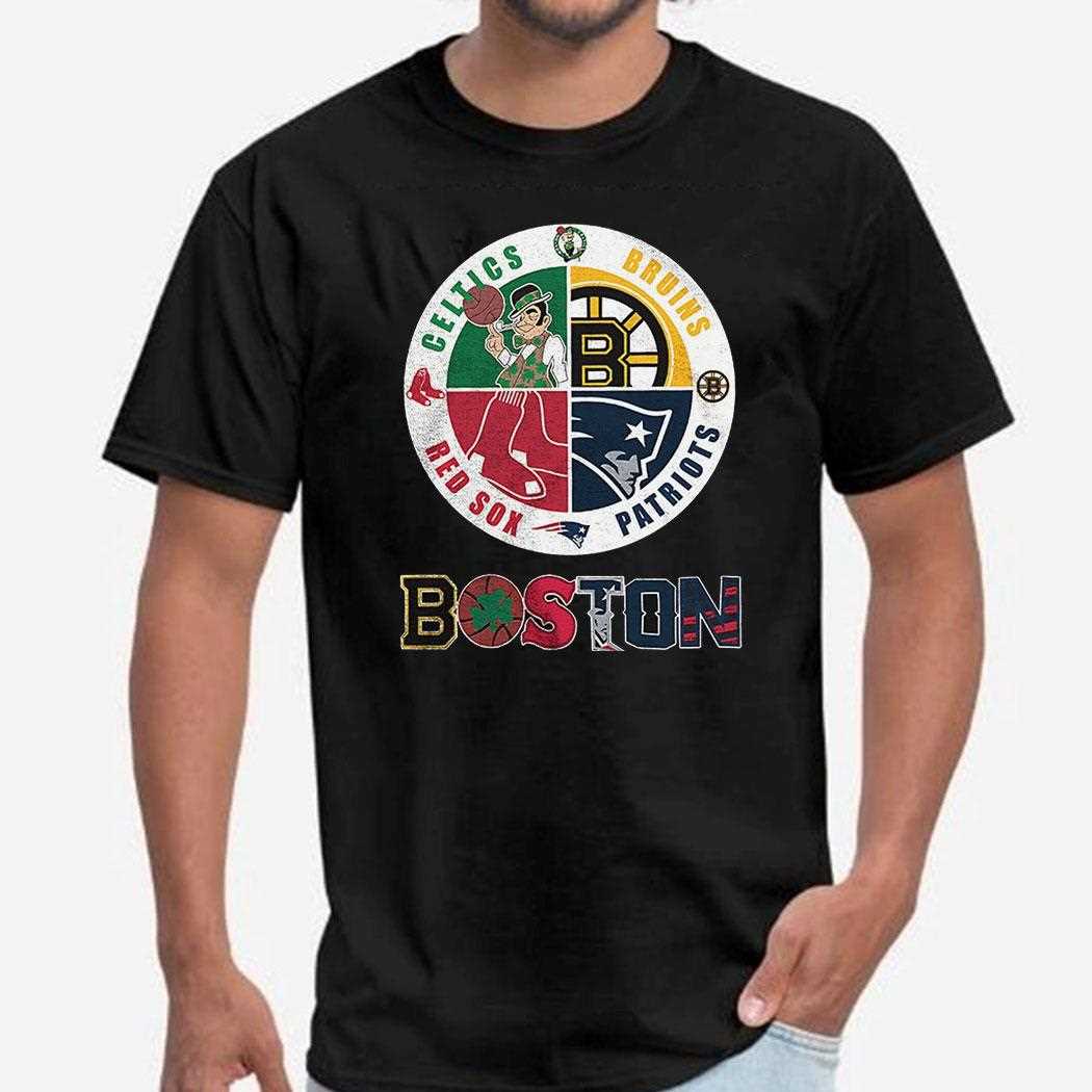 Boston Four Major Sports Teams Circle Emblem Shirt Boston Four Major Sports Teams Circle Emblem Shirt