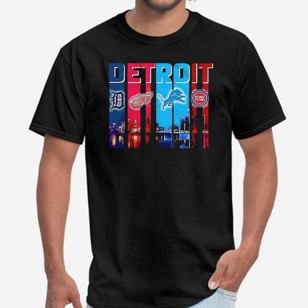 Detroit Tigers X Detroit Red Wings X Detroit Lions X Detroit Pistons Shirt