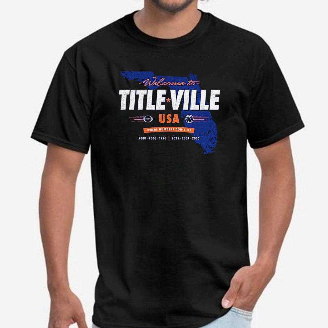 Florida Gators Welcome To Title Ville Usa Where Numbers Dont Lie Shirt