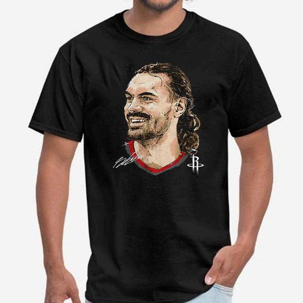 Steven Adams Houston Rockets Mlb Basketball Player Portrait Signature Shirt Steven Adams Houston Rockets Mlb Basketball Player Portrait Signature Shirt