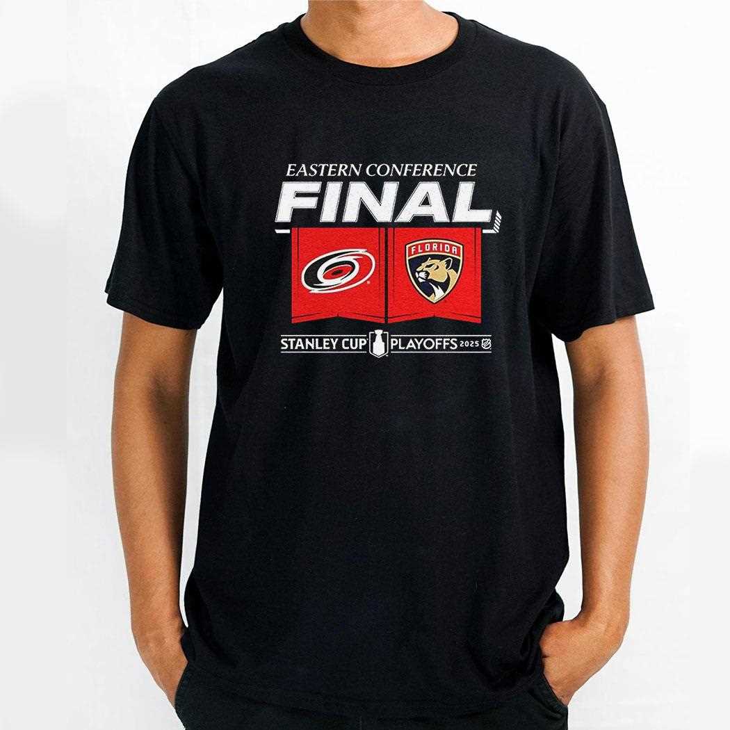 Carolina Hurricanes Vs Florida Panthers 2025 Eastern Conference Finals Matchup Center Ice Shirt