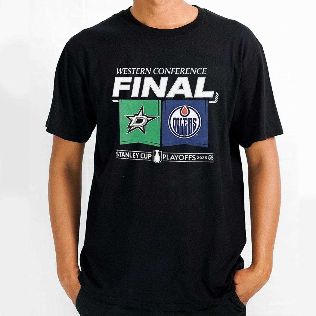 Dallas Stars Vs Edmonton Oilers Western Conference Final Stanley Cup Playoffs 2025 Shirt Dallas Stars Vs Edmonton Oilers Western Conference Final Stanley Cup Playoffs 2025 Shirt