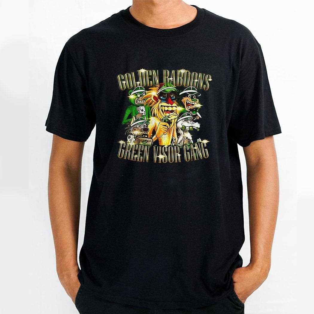 Golden Baboons Green Visor Gang Shirt