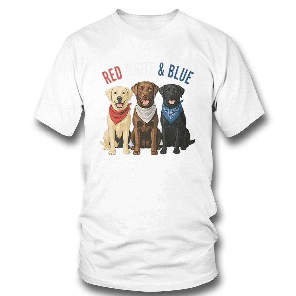 Labrador Retriever Red White And Blue Shirt