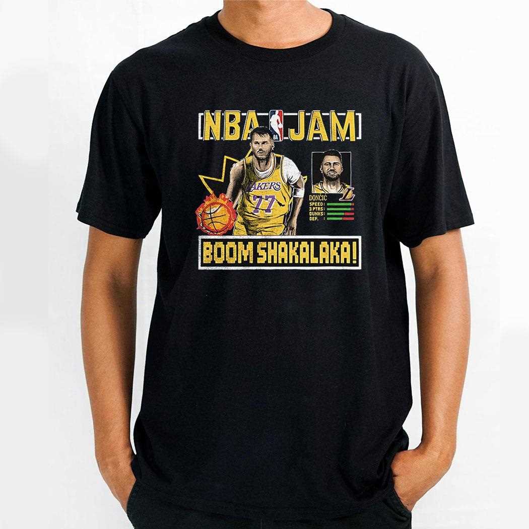 Luka Doncic Los Angeles Lakers Nba Jam Boom Shakalaka Shirt