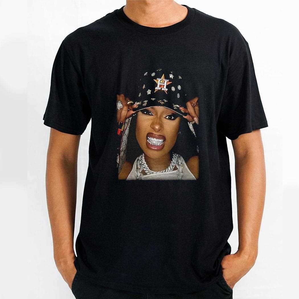 Megan Thee Stallion Houston Astros Hat Grill Em Graphic Shirt Megan Thee Stallion Houston Astros Hat Grill Em Graphic Shirt