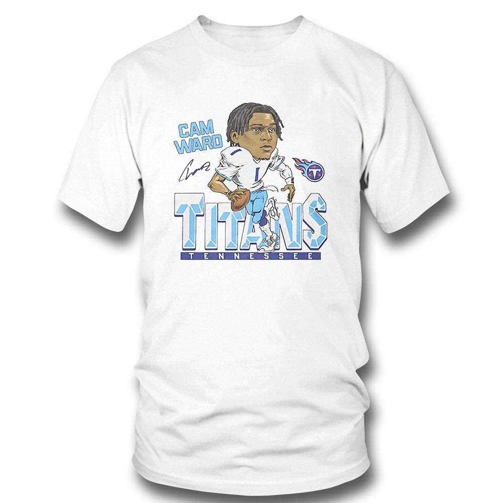 Tennessee Titans Cam Ward Signature Nfl Football Player Cartoon Shirt