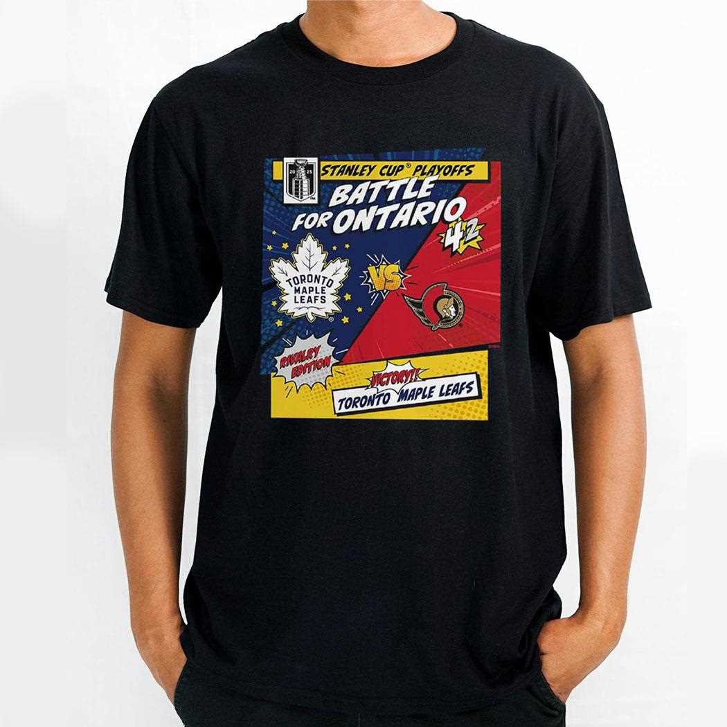 Toronto Maple Leafs Vs Ottawa Senators 2025 Stanley Cup Playoffs Rivalry Comic Pop Shirt