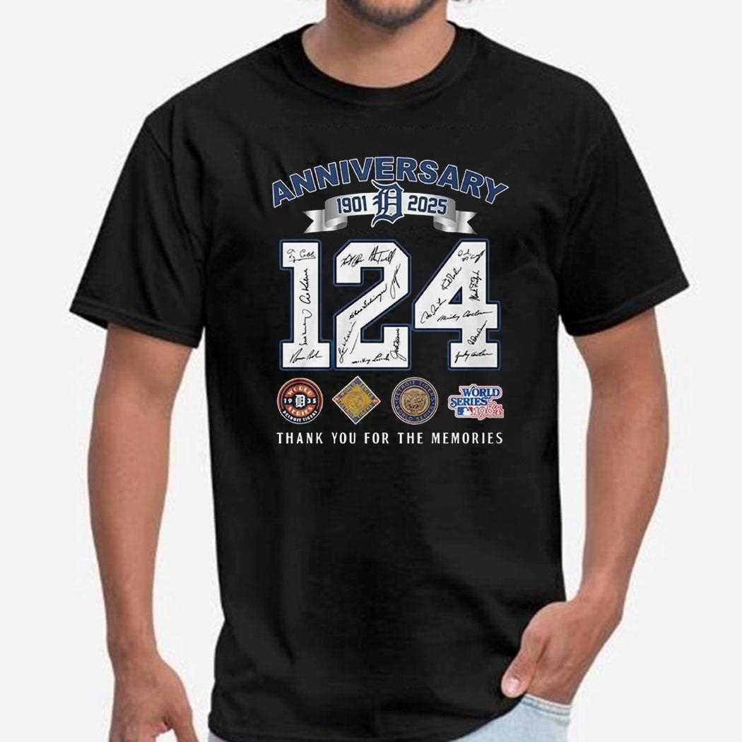124 Years Of Tigers Anniversary 1901 2025 Shirt