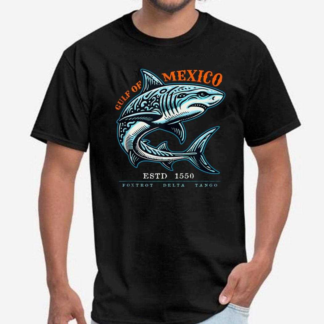 Gulf Of Mexico Foxtrot Delta Tango Tribal Shark Shirt
