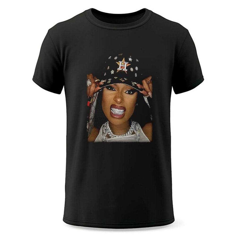 Megan Thee Stallion Houston Astros Hat Grill Em Graphic Shirt Megan Thee Stallion Houston Astros Hat Grill Em Graphic Shirt