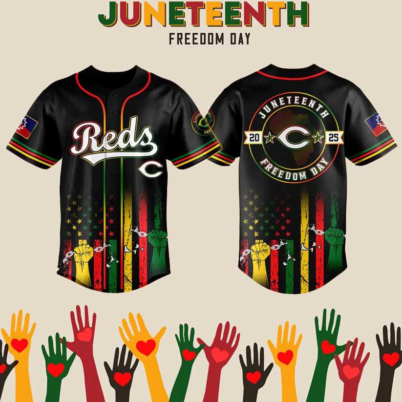 2025 Cincinnati Reds Juneteenth Day Baseball Jersey 2025 Cincinnati Reds Juneteenth Day Baseball Jersey