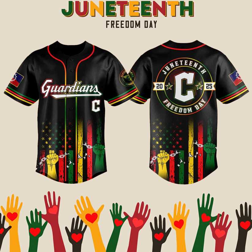 2025 Cleveland Guardians Padres Juneteenth Day Baseball Jersey 2025 Cleveland Guardians Padres Juneteenth Day Baseball Jersey