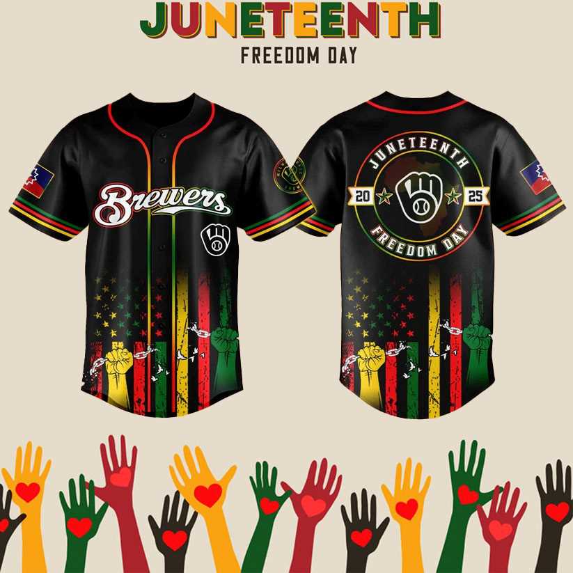2025 Milwaukee Brewers Juneteenth Day Baseball Jersey 2025 Milwaukee Brewers Juneteenth Day Baseball Jersey