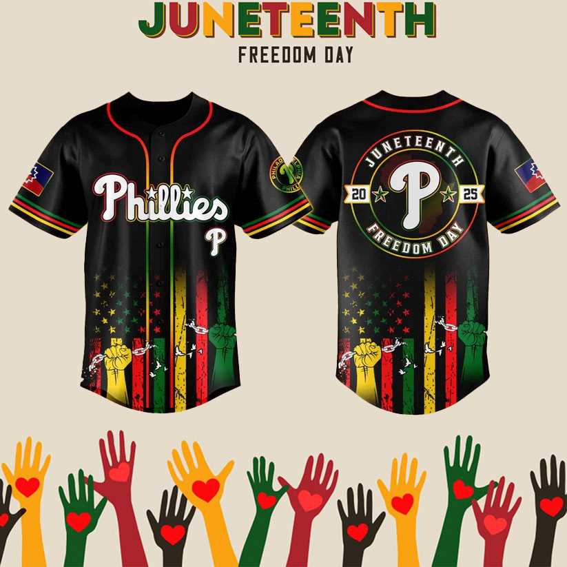 2025 Philadelphia Phillies Juneteenth Day Baseball Jersey 2025 Philadelphia Phillies Juneteenth Day Baseball Jersey