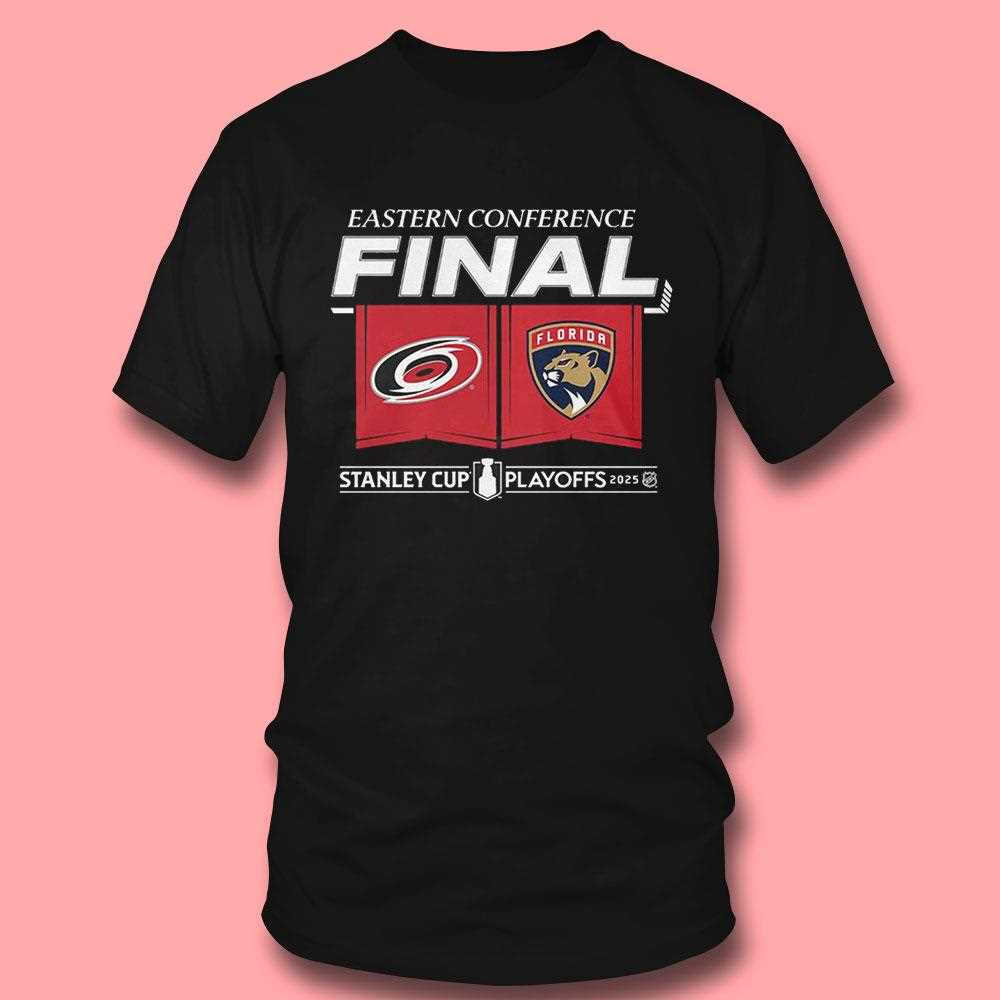 Carolina Hurricanes Vs Florida Panthers 2025 Eastern Conference Finals Matchup Center Ice Shirt Carolina Hurricanes Vs Florida Panthers 2025 Eastern Conference Finals Matchup Center Ice Shirt