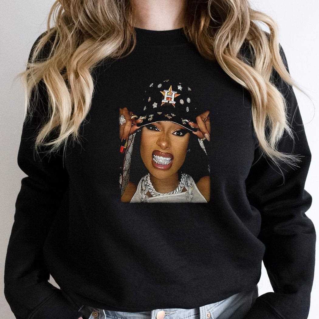 Megan Thee Stallion Houston Astros Hat Grill Em Graphic Shirt Megan Thee Stallion Houston Astros Hat Grill Em Graphic Shirt