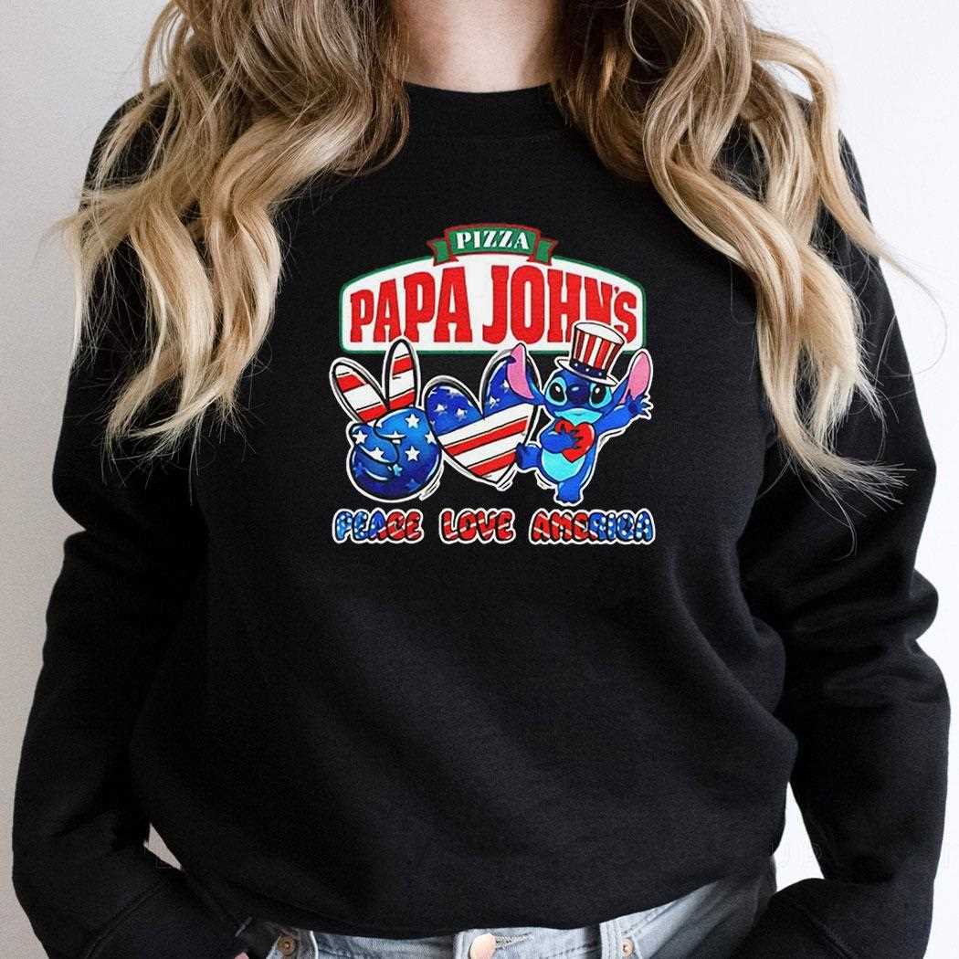 Pizza Papa Johns Stitch Peace Love America Shirt Pizza Papa Johns Stitch Peace Love America Shirt