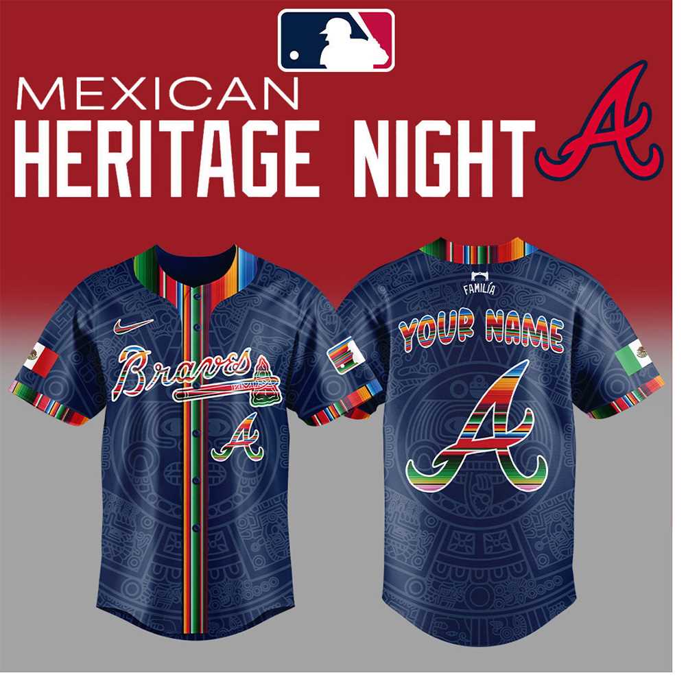 Atlanta Braves Mexican Heritage Night 2025 Custom Baseball Jersey