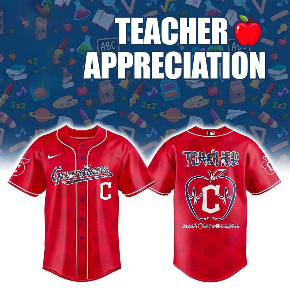 Cleveland Guardians Teacher Appreciation Day 2025 Baseball Jersey Cleveland Guardians Teacher Appreciation Day 2025 Baseball Jersey