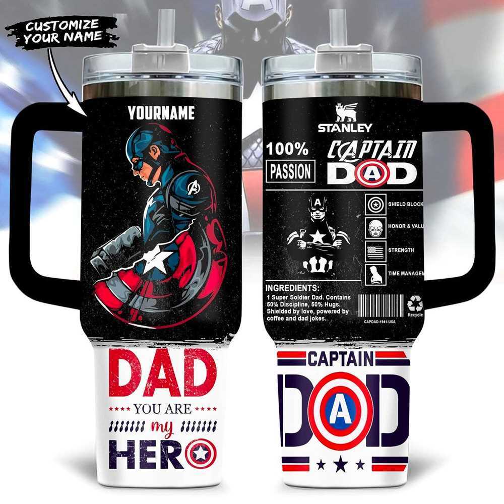 Dad Your Are My Hero Captain Dad 40oz Tumbler