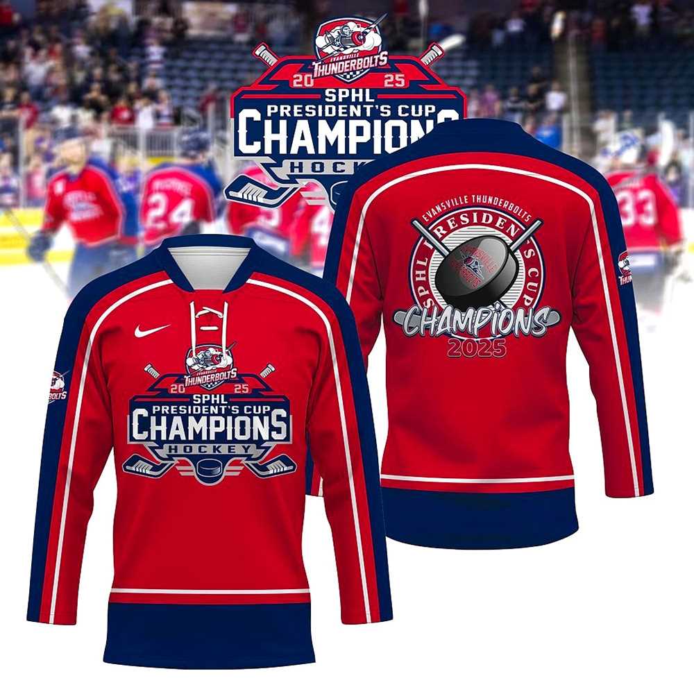 Evansville Thunderbolts Legacy Sphl Champions Hockey Jersey
