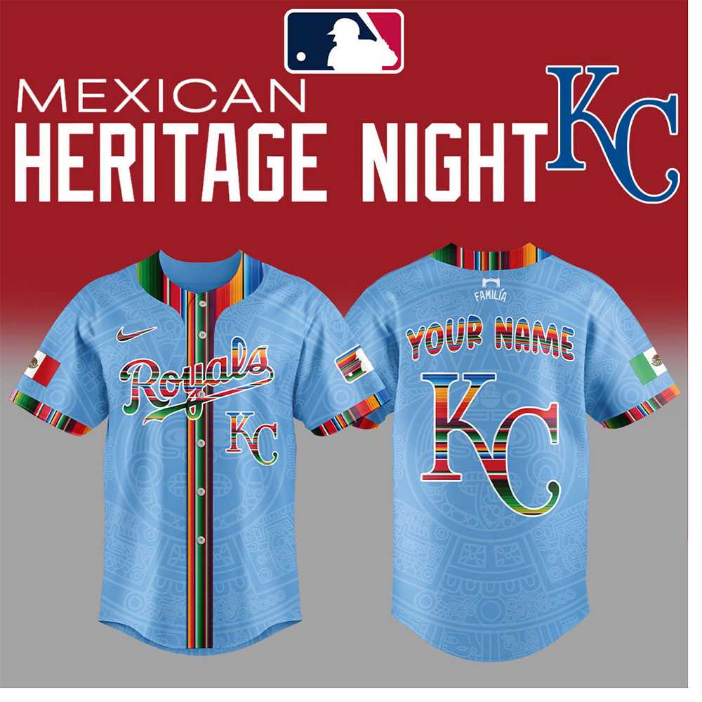 Kansas City Royals Mexican Heritage Night 2025 Custom Baseball Jersey