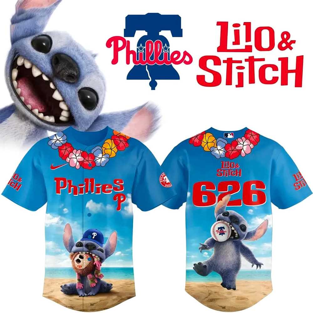 Lilo & Stitch X Philadelphia Phillies 2025 Baseball Jersey