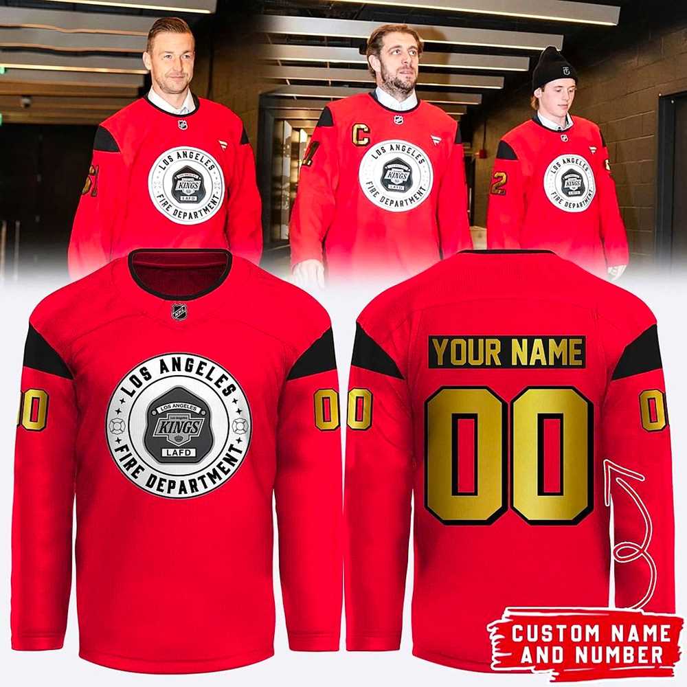 Los Angeles Kings First Responders New Hockey Jersey Personalized Name