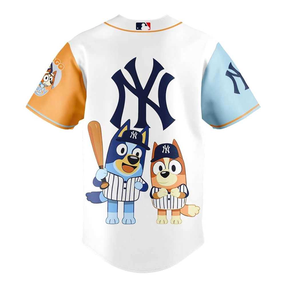 New York Yankees X Bluey And Bingo Hot 2025 For Fans Baseball Jersey New York Yankees X Bluey And Bingo Hot 2025 For Fans Baseball Jersey