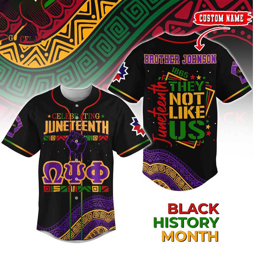 Omega Psi Phi X Juneteenth Baseball Jersey