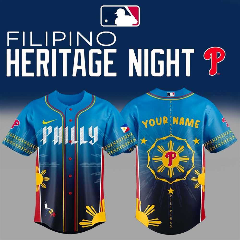 Philadelphia Phillies Filipino Heritage Night 2025 Gradient Custom Baseball Jersey