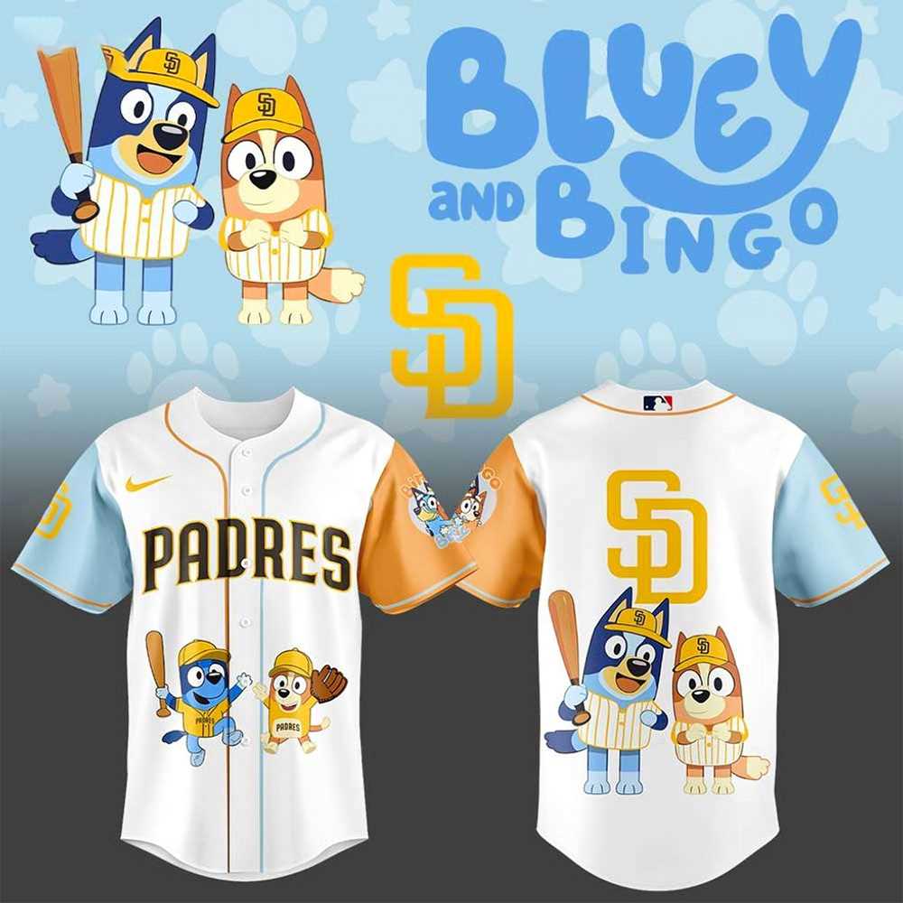San Diego Padres X Bluey And Bingo Hot 2025 For Fans Baseball Jersey