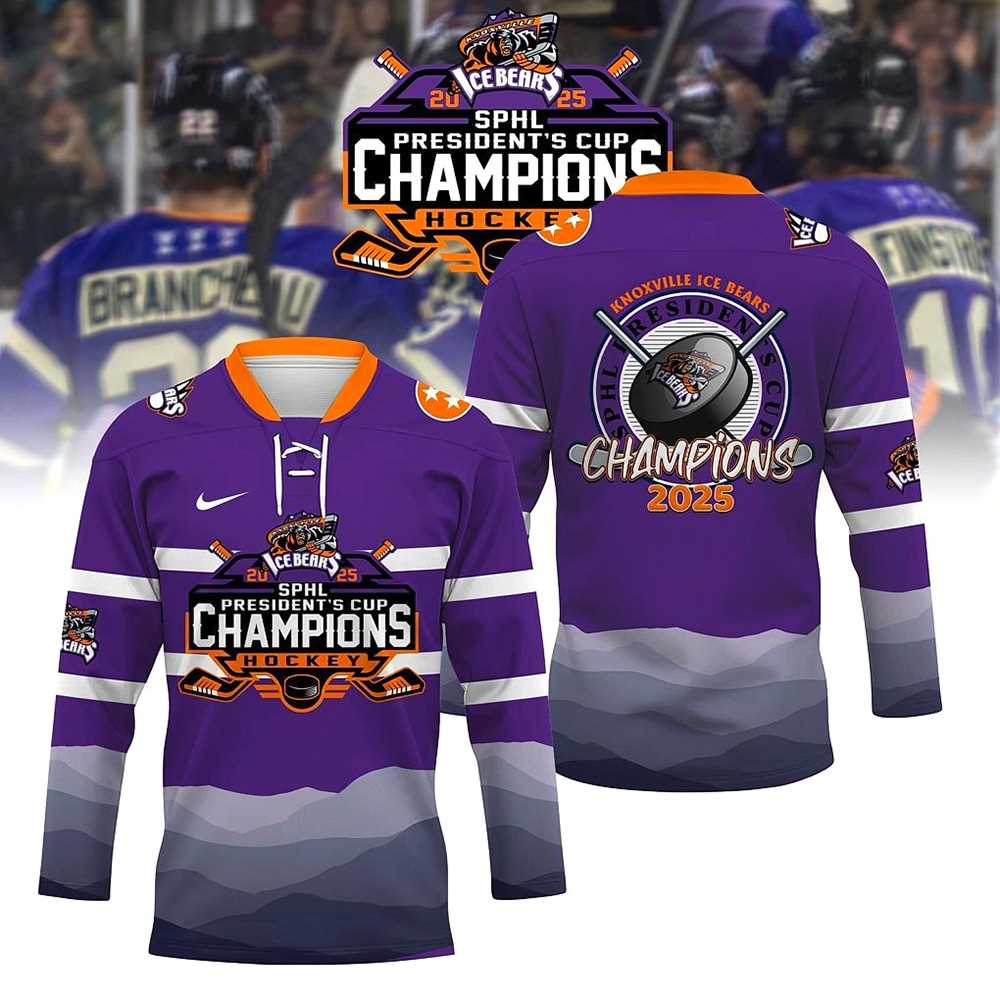 Sphl Champions Knoxville Ice Bears Hockey Jersey Personalized Name