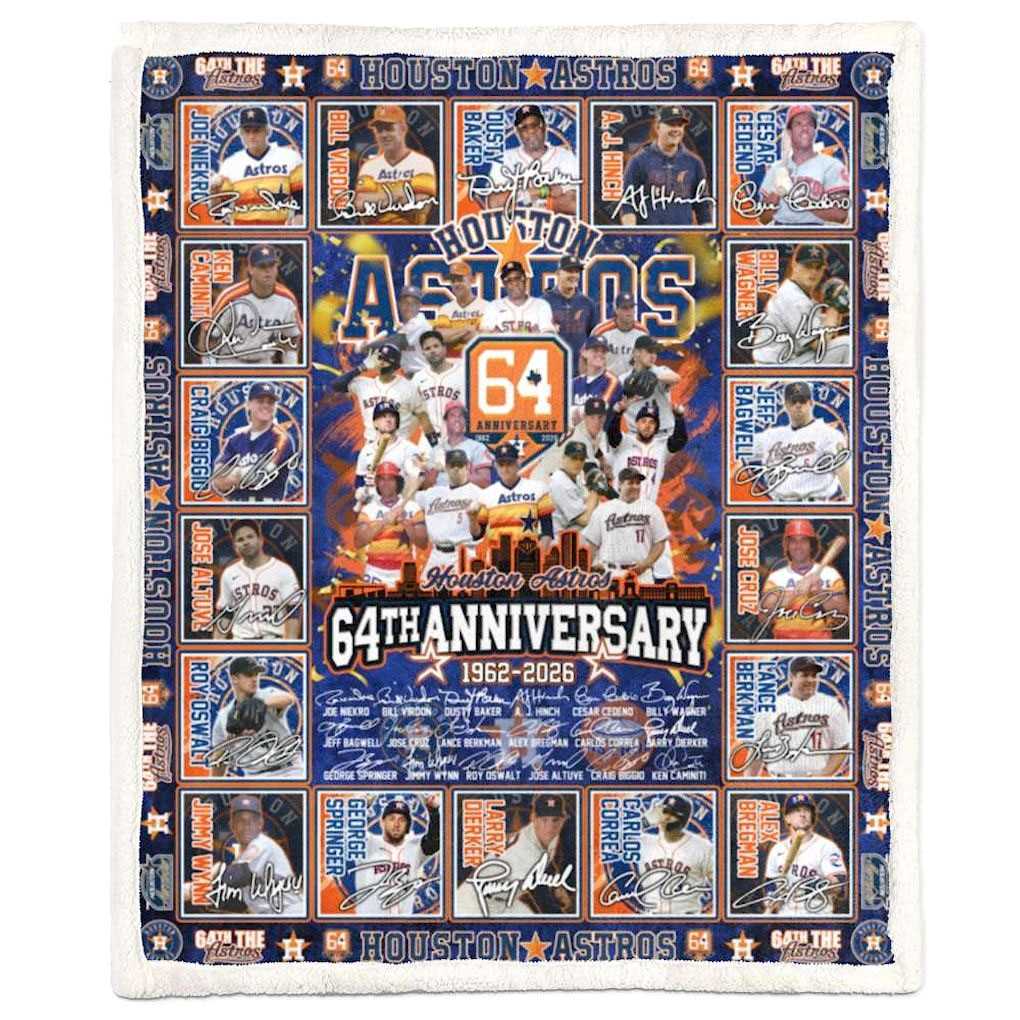 The Astros 64th Anniversary 1962-2026 Limited Quilt Fleece Blanket