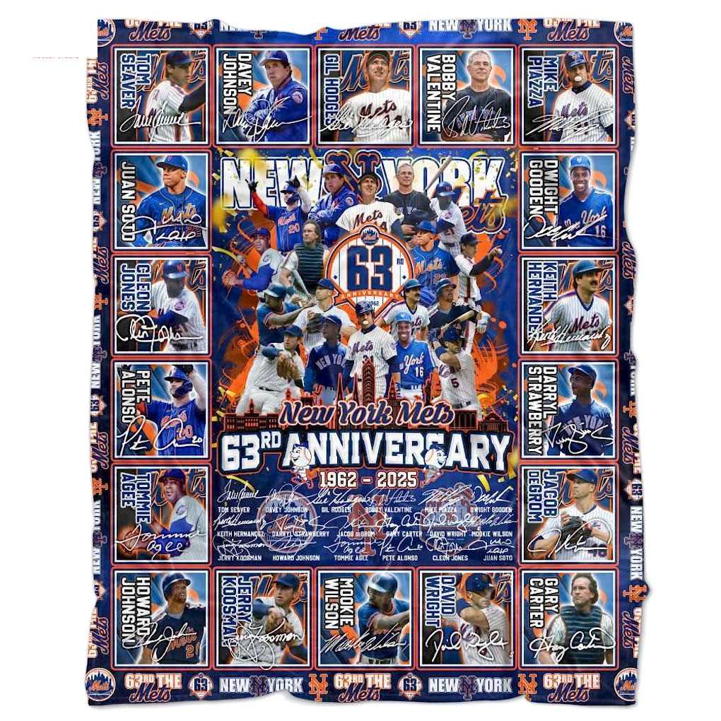 The Mets 63rd Anniversary 1962-2025 Special Quilt Fleece Blanket
