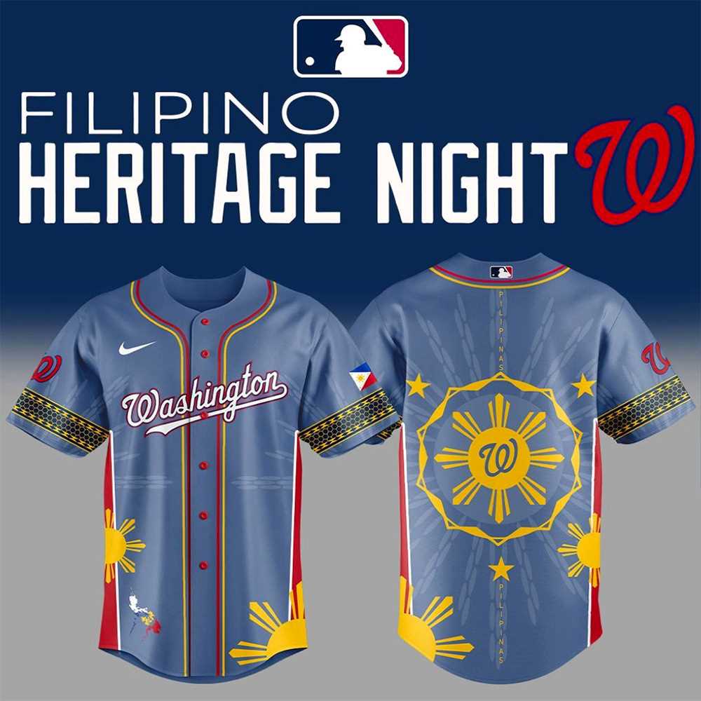 Washington Nationals X Filipino Heritage Night 2025 Baseball Jersey Washington Nationals X Filipino Heritage Night 2025 Baseball Jersey