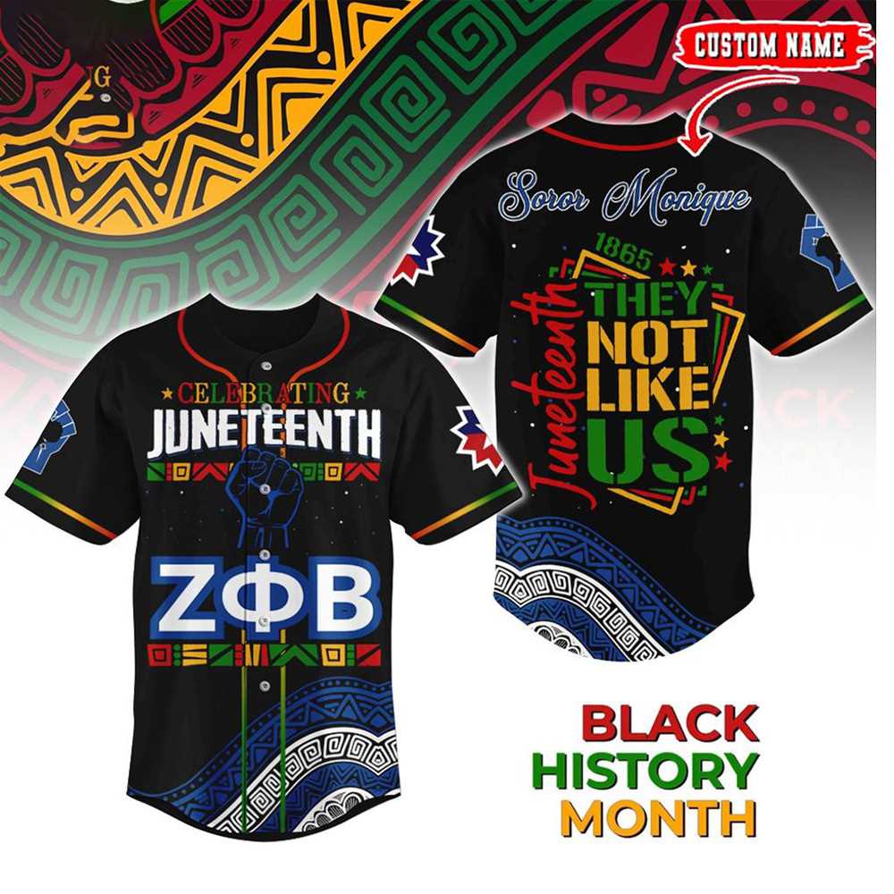 Zeta Phi Beta X Juneteenth Baseball Jersey