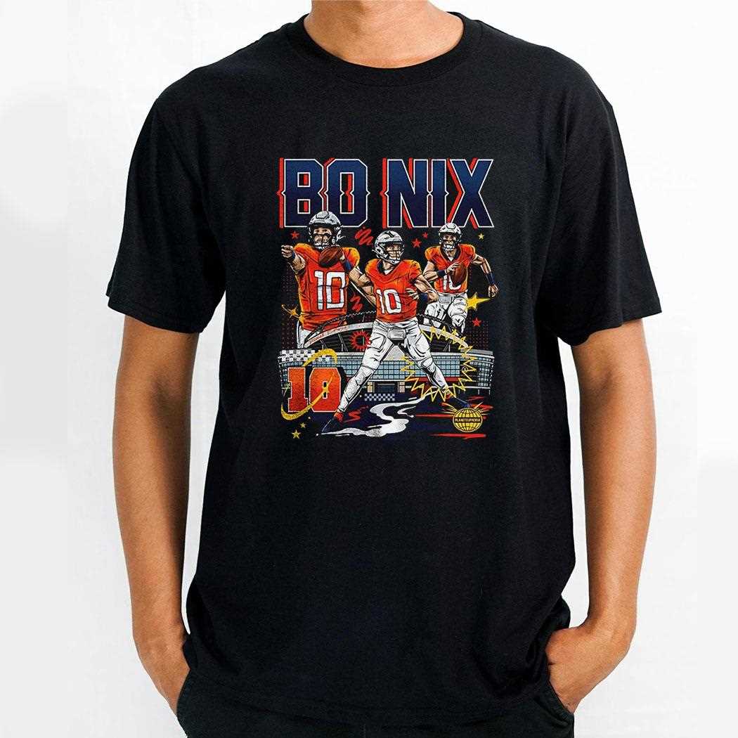 Bo Nix Denver Broncos Cartoon Shirt Bo Nix Denver Broncos Cartoon Shirt