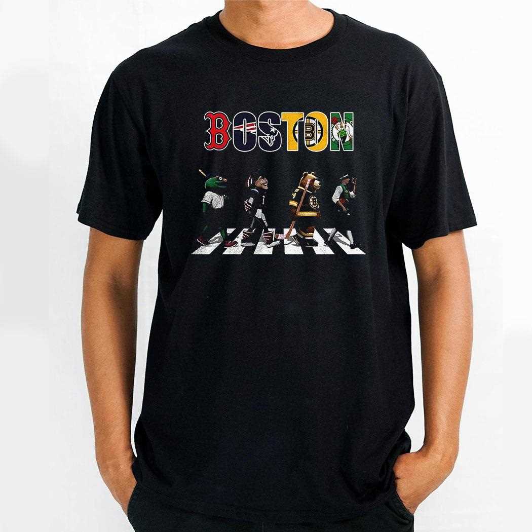 Boston Sports Team Logo Mascot Abbey Road Shirt Boston Sports Team Logo Mascot Abbey Road Shirt