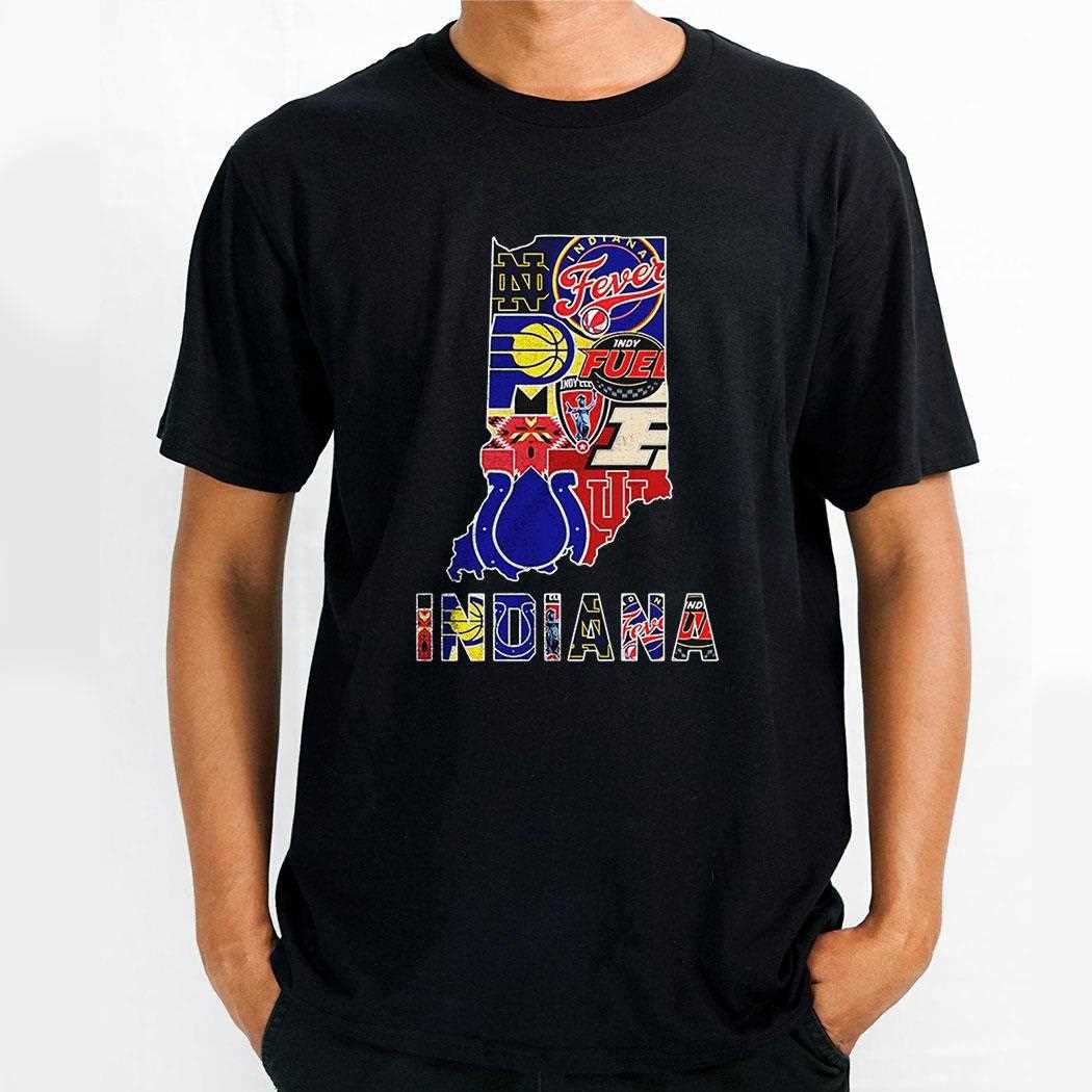 Indiana Sports Team Logo Map Shirt