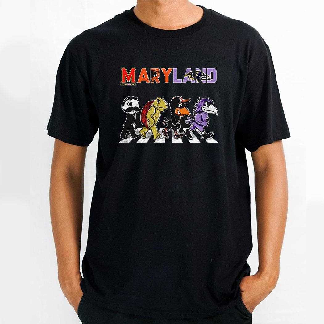 Maryland Abbey Road Sports Team Logo Mascot Shirt